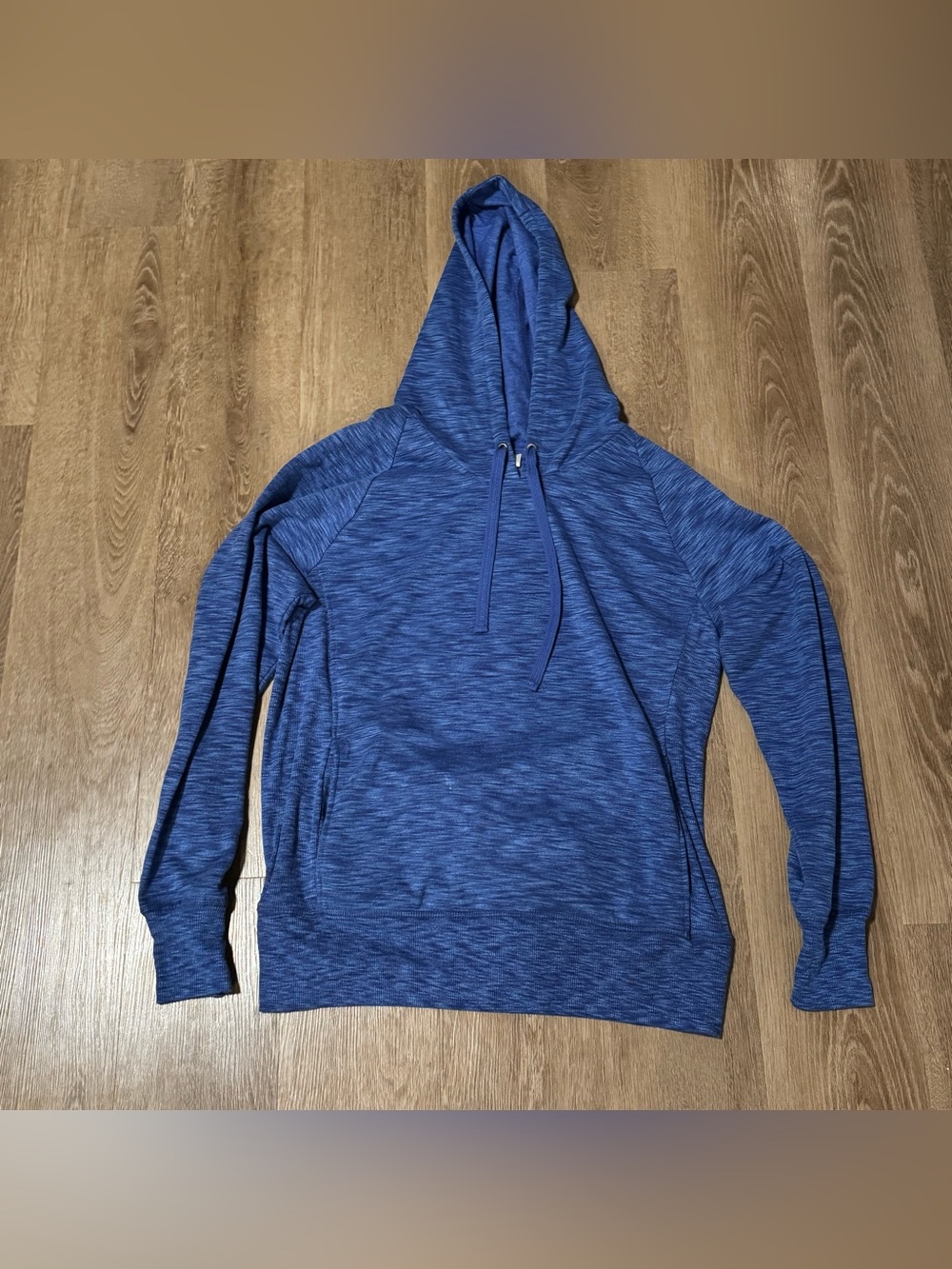 GreenTea Women's Blue Marled Hoodie Sweatshirt